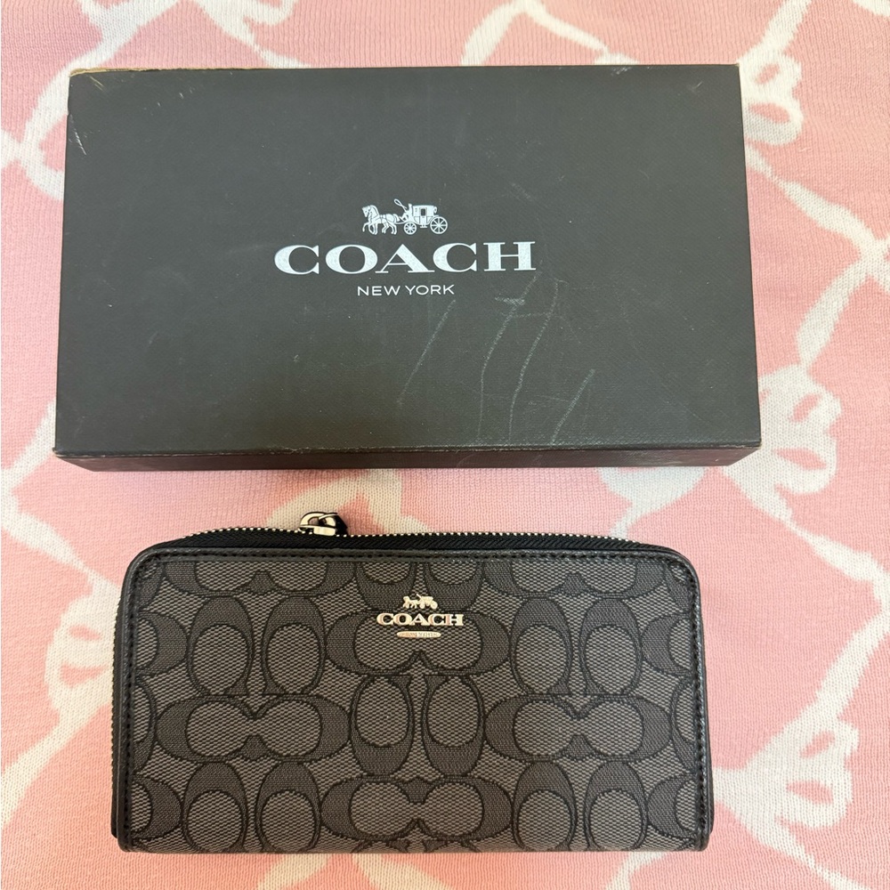 authentic black coach wallet